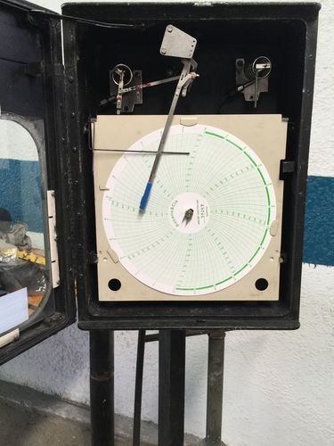 Registrador de carta circular durante prueba de presión